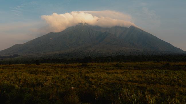 Mount Sabyinyo, the volcano neighbouring Singita Kwitonda Lodge. Picture: Andrew Urwin