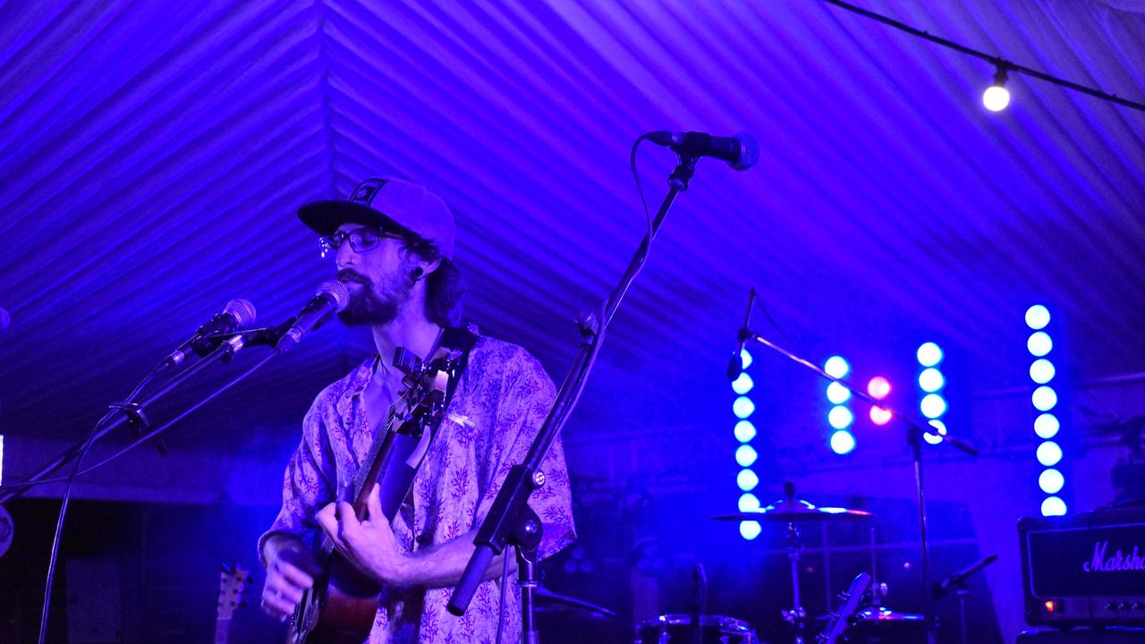 Local singer Jake Mason serenading the crowd at the Proserpine Show Ball. Picture: Kirra Grimes.