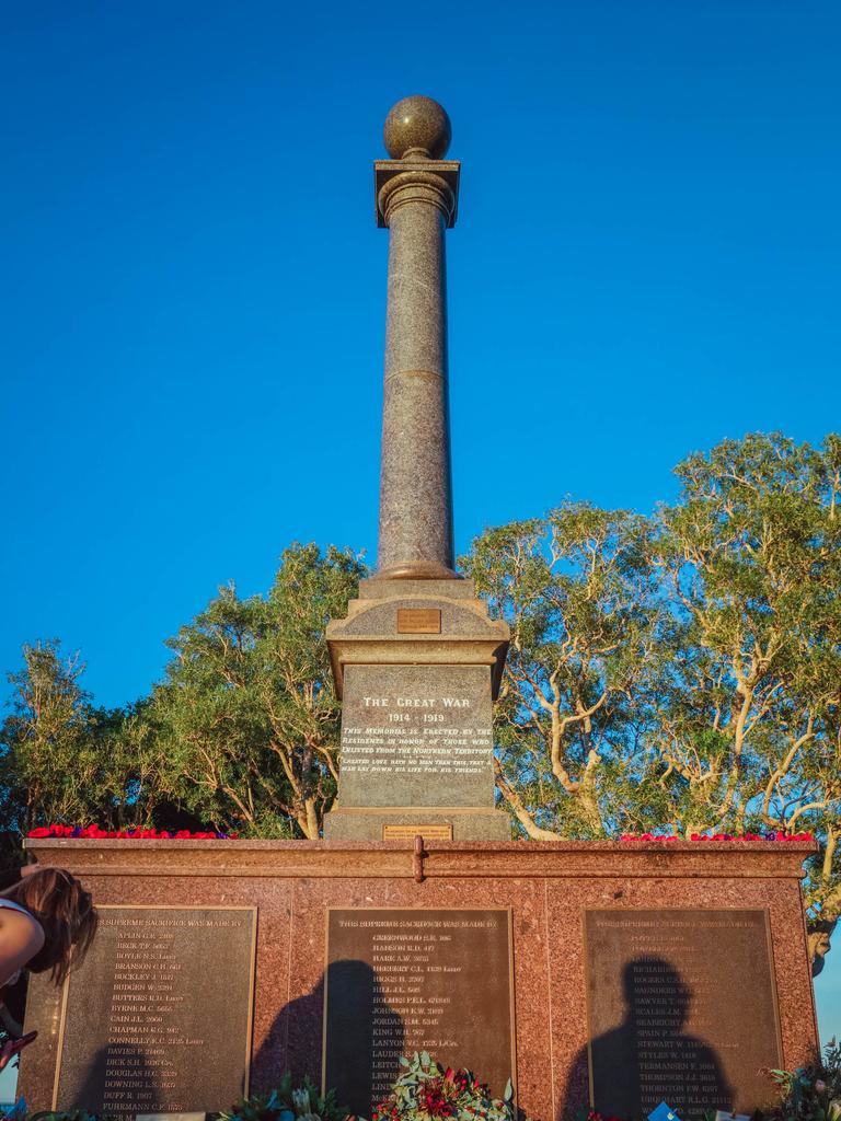 The Dawn Service at Darwins Cenotaph commemorating ANZAC Day 2021. Picture Glenn Campbell