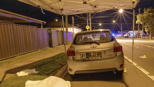 Abuzar Sultani confessed to the slayings of Pasquale Barbaro, Michael Davey and Mehmet Yilmaz, who was shot seven times in front of his horrified fiancee outside a house in St Marys (above). 