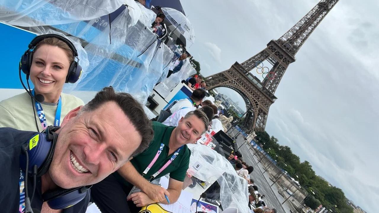 Karl Stefanovic and Ally Langdon during their opening ceremony coverage. Picture: Instagram