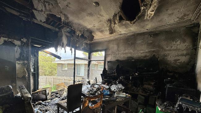 The homeowner’s daughter and niece were the first to spot the blaze. Picture: Alison Wynd