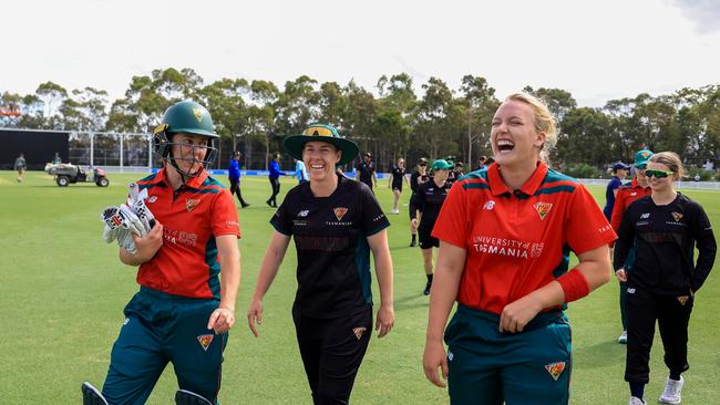 Tigers players Molly Strano (left) and Elyse Villani (right) will both be hoping to return for Tasmania’s WNCL final against Queensland next week. (Photo by Jenny Evans/Getty Images)