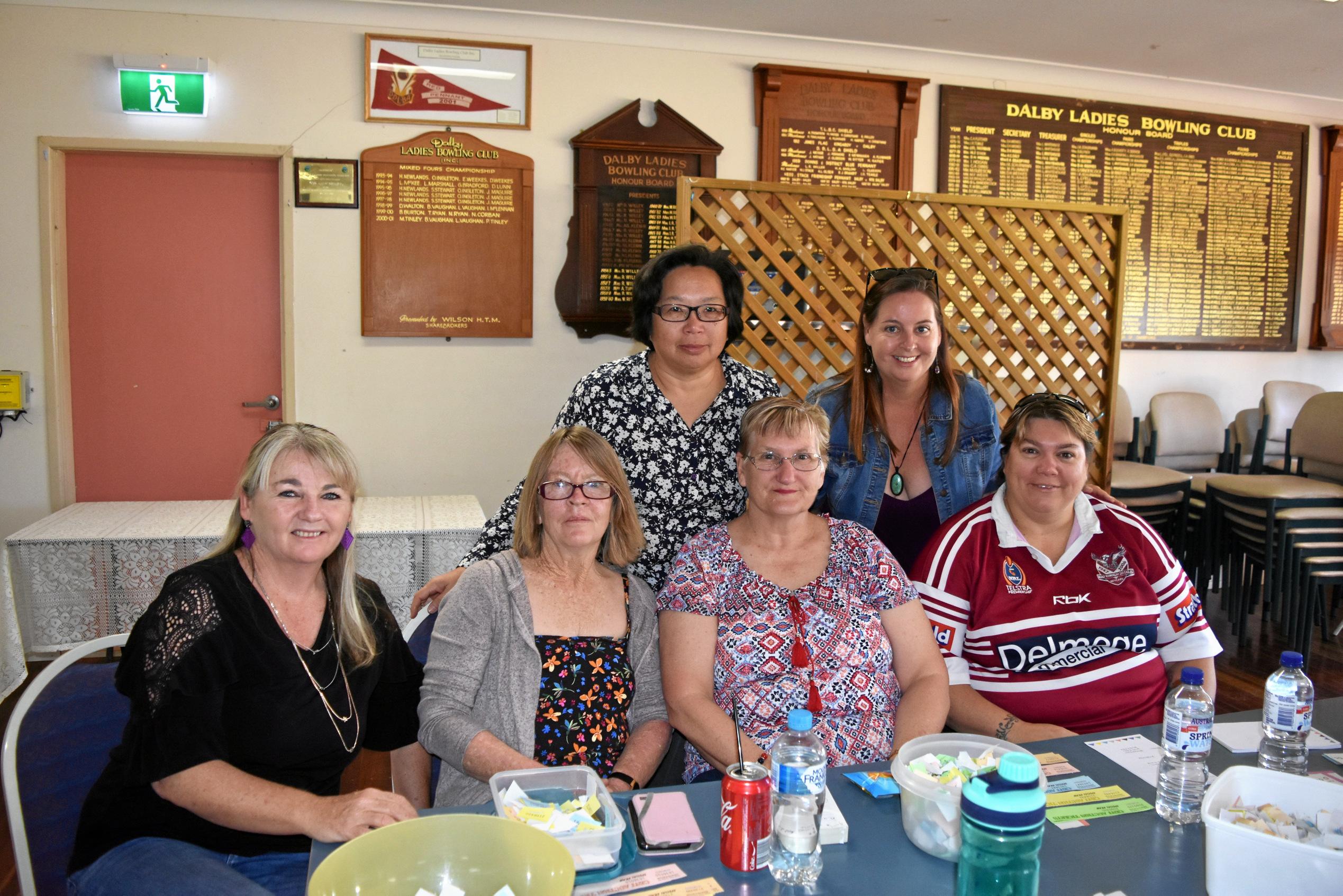 Barb O'Neil, Judy Browning, Noala Hicky, Christina Tickle, (back) Carol Chandler and Jayne Collins. Picture: Shannon Hardy