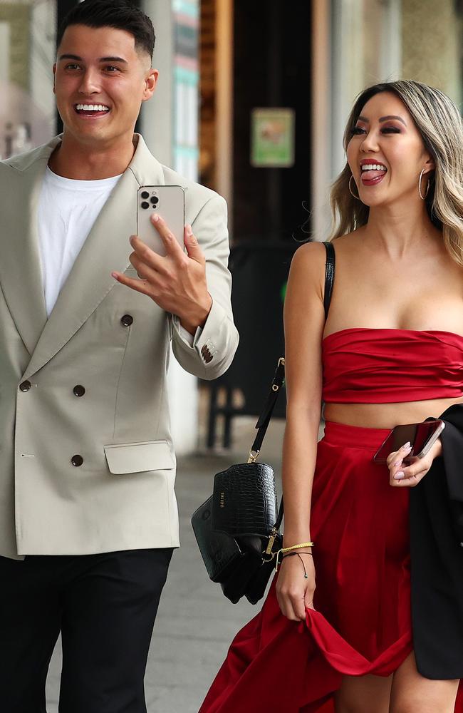 Al and Selina were spotted taking selfies as they arrived at the venue in Coogee. Picture: MATRIX