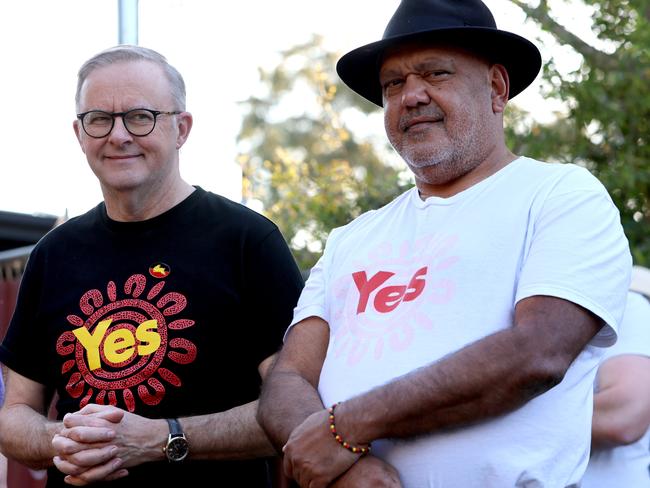 he Prime Minister Anthony Albanese and Noel Pearson at the Yarning Table Yes event in Summer Hill. Picture: Damian Shaw / Sunday Telegraph