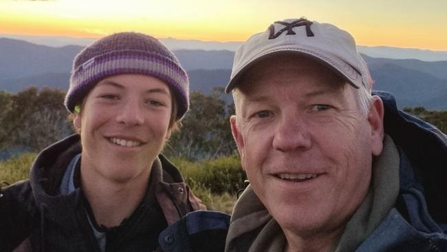 Charlie Stevens with his father Grant Stevens. Picture: Supplied