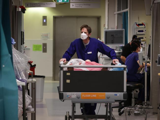 A patient being transported. Picture: David Caird