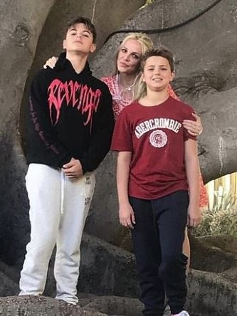 Britney with sons Jayden and Sean.