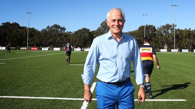 Malcolm Turnbull visits Easts Rugby Club at Woollahra Oval in Sydney’s east. Picture: John Feder