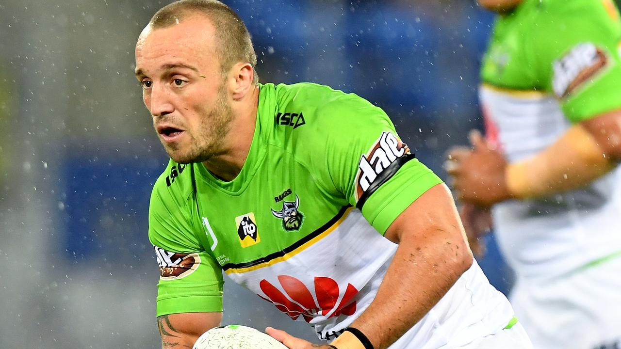 Josh Hodgson of the Raiders runs with the ball