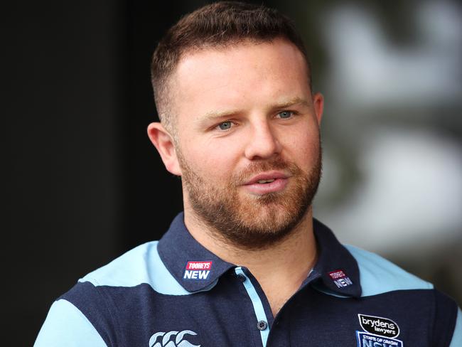 SYDNEY, AUSTRALIA - OCTOBER 19: Nathan Brown speaks to the media during a New South Wales State of Origin media opportunity at the NSWRL Centre of Excellence on October 19, 2020 in Sydney, Australia. (Photo by Mark Kolbe/Getty Images)