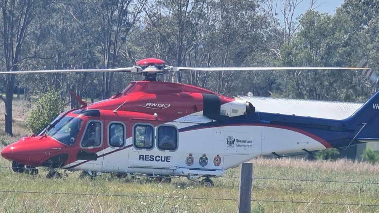 A rescue helicopter has rushed to a Queensland skydiving hotspot following a mid-air collision between two skydivers Sunday. Picture: Supplied / Jeff Stephens.