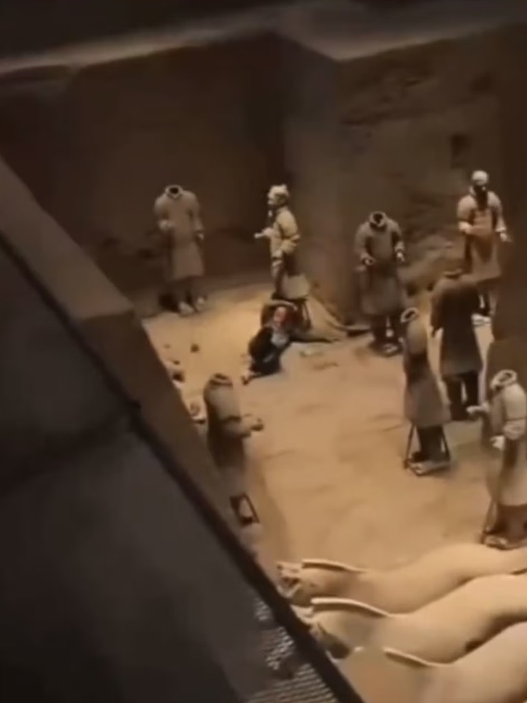 The man ‘pushed and pulled’ the ancient clay warriors.