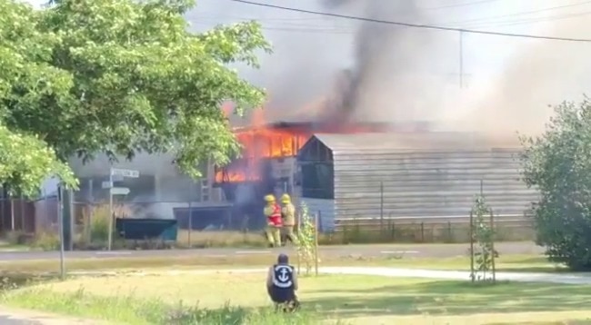 Flames fly out of Yandina business