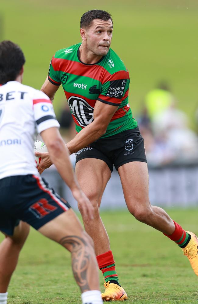 Burns has spent the first half of 2024 with South Sydney on a part-time contract that has him playing in the NSW Cup, where he has scored two tries in five game at both centre and wing. (Photo by Jason McCawley/Getty Images)