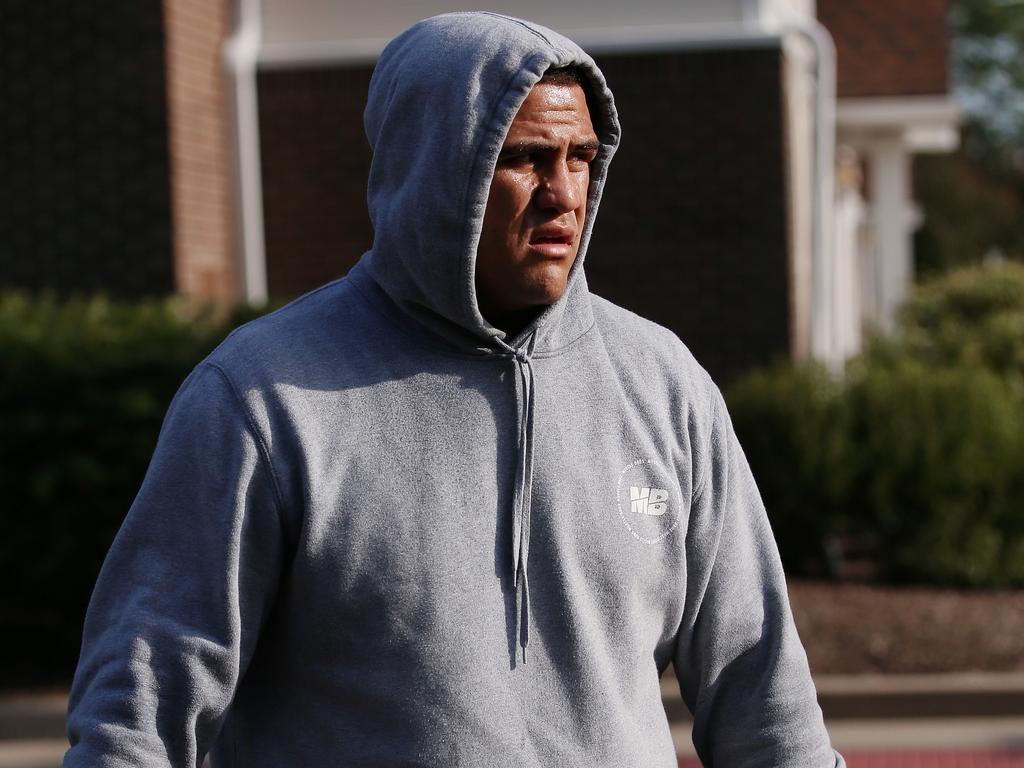 A day in the life of heavyweight UFC fighter Tai Tuivasa before he fights in UFC 225 on the weekend in Chicago, USA. Tai training in the car park of his hotel 90mins out of town. Picture: Sam Ruttyn