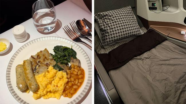 Bed and breakfast at 40,000ft... Picture: supplied