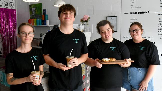 Independent Beans in Kirwan was created as a way to offer employment opportunities for people with disabilities who can often be overlooked by other employers. Rakaila Turner, Malcolm Rose, Ayva Sanderson and Sarah Lynch-Harlow. Picture: Evan Morgan