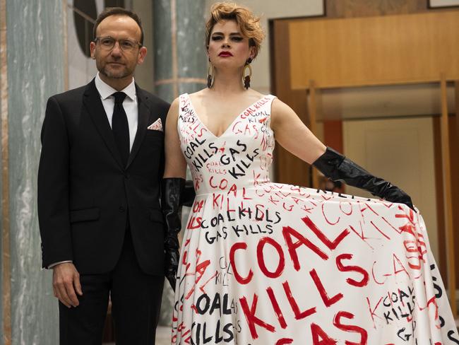 Adam Bandt and Claudia Perkins at the 2022 Midwinter Ball. Picture: Martin Ollman