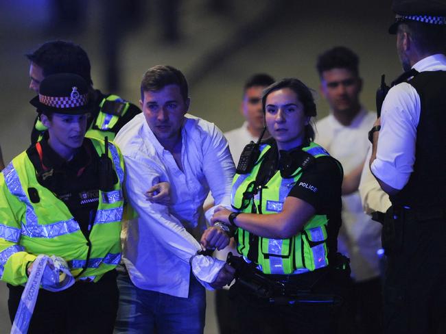 London Bridge transport police were at the front line of the June 3 terror attack. Picture: AFP / DANIEL SORABJI