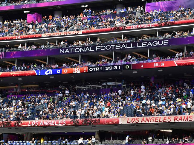 Fans are seen in the stands ahead of Super Bowl LVI. Picture: Frederic J. Brown/AFP