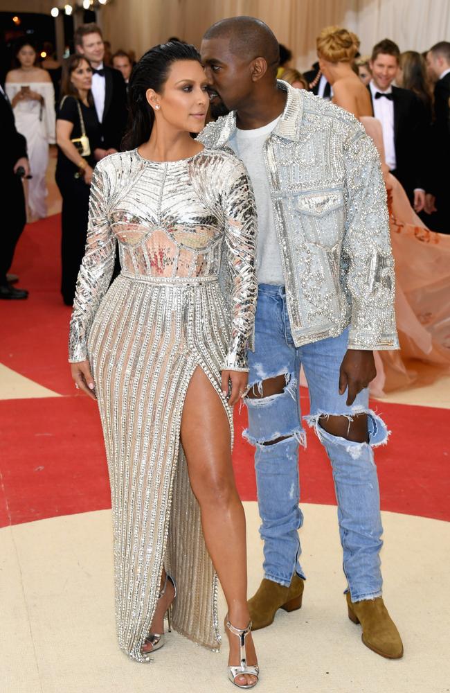 Kim Kardashian West and Kanye West attends the “Manus x Machina: Fashion In An Age Of Technology” Costume Institute Gala at Metropolitan Museum of Art on May 2, 2016 in New York City. Picture: Getty