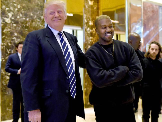 Kanye West has asked Donald Trump to be his 2024 running mate. Picture: AFP.