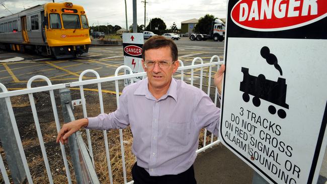 Councillor for Wynnum Manly Peter Cumming at the Lindum crossing.