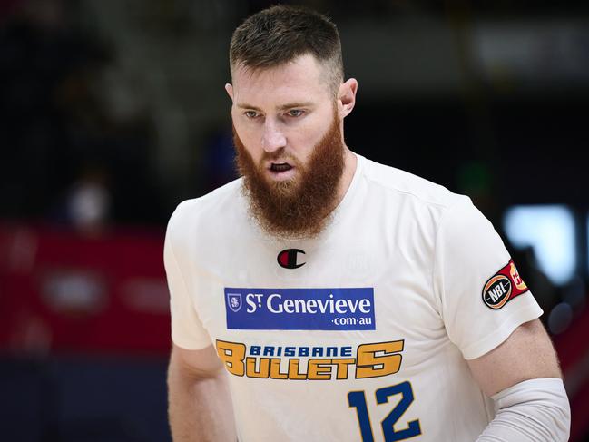 From the moment Aron Baynes arrived at WIN Entertainment Centre, he was ready. Picture: Brett Hemmings/Getty Images