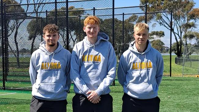 Altona's young English trio of Luke Medlock, Charlie Ward and Archie Scott.