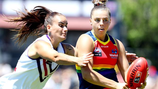 Ebony Marinoff is expected to recommit to the Adelaide Crows. Picture: AFL Photos/Getty Images