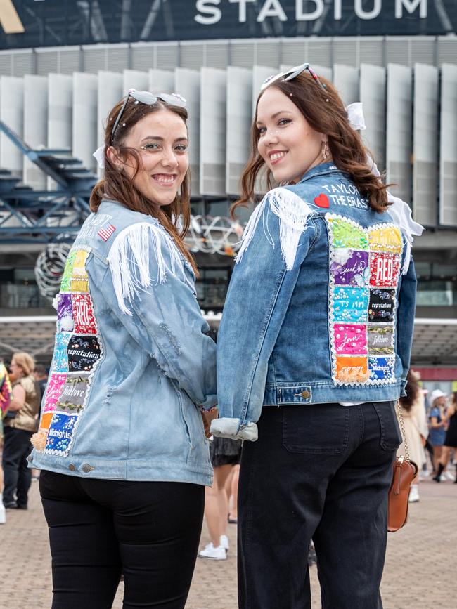 SYDNEY, AUSTRALIA - Daily Telegraph Photos February 26, 2024: Emma and Ainslea at Taylor Swift's The Eras Tour concert held at Accor Stadium in Sydney. Picture: Christian Gilles