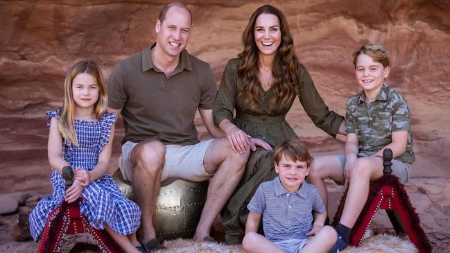 The Cambridge family in their 2021 Christmas card photo. Picture: Instagram