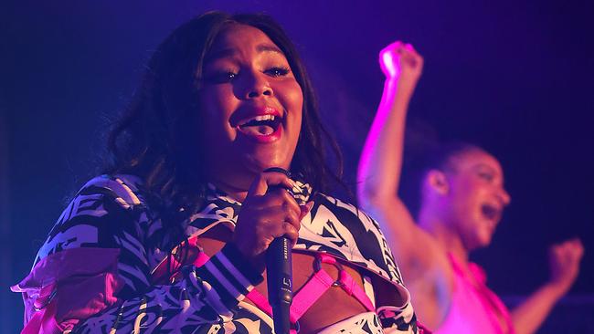 American rap singer Lizzo performing at Fox FM beach party in St Kilda. Picture : Ian Currie