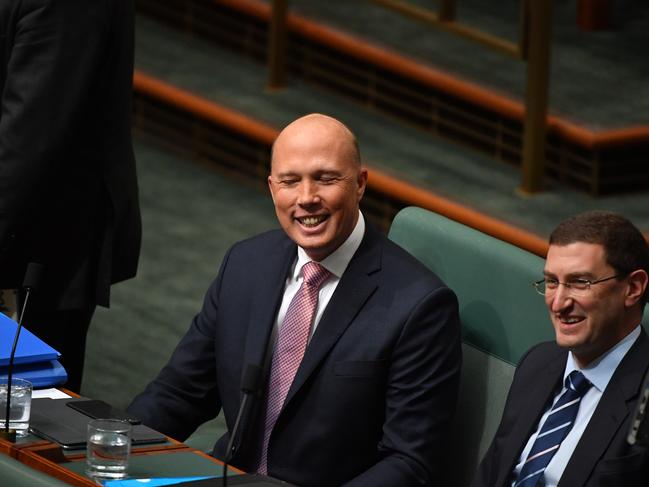 Mr Dutton resigned as Minister for Home Affairs to take a seat on the backbench. Picture: AAP