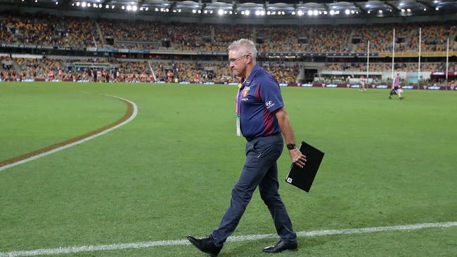 Lions coach Chris Fagan leaves the ground after an unexpected loss.