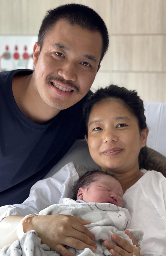First-time parents Mamata Pun Rana and dad Chitra welcomed baby boy Imaan after being rescued from floodwater in Forbes. Picture: Supplied