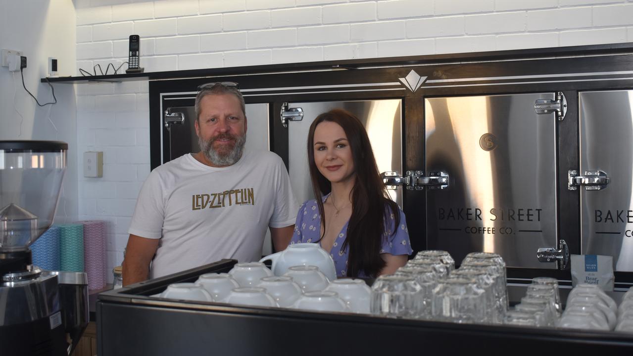 The pair plan to open Baker Street Coffee Co. this month with a sports bar to follow by the end of the year. Picture: Lachlan McIvor