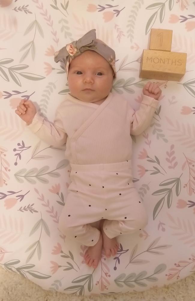 The Queensland Times Cutest Ipswich Summer Baby 2022 competition: “Adeline at 1 month old.” Picture: Jessie Thomson