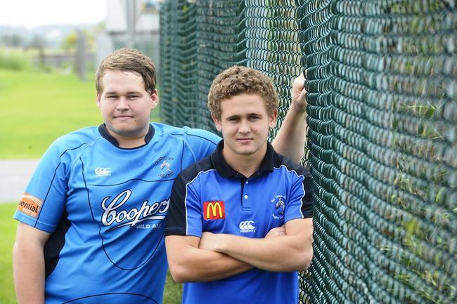 MOUNT UP: David Clark and Zach Hyatt will represent Far North Coast at the under-20 country rugby titles at Mudgee. Photo: Adam Hourigan/The Daily Examiner