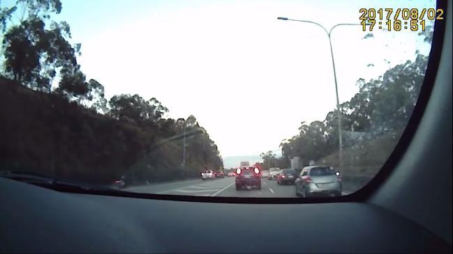 Moment of horror M1 motorbike crash 