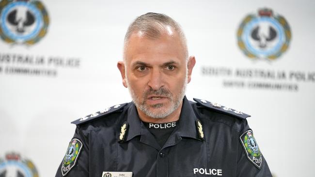 SA Police Assistant Commissioner John De Candia has revealed details of youth street gangs. Picture: Dean Martin