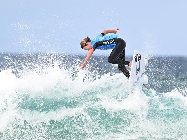 The finals of the boys individual events at the Australian Interschools Surfing Championships Friday May 24, 2024. Picture, John Gass