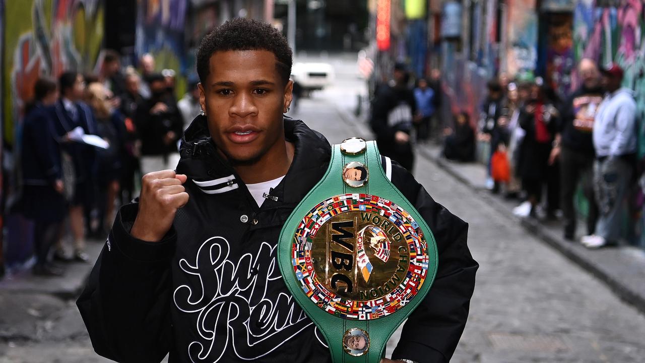 Devin Haney is a confident man ahead of his lightweight title fight on Sunday against George Kambosos. Photo: Getty Images