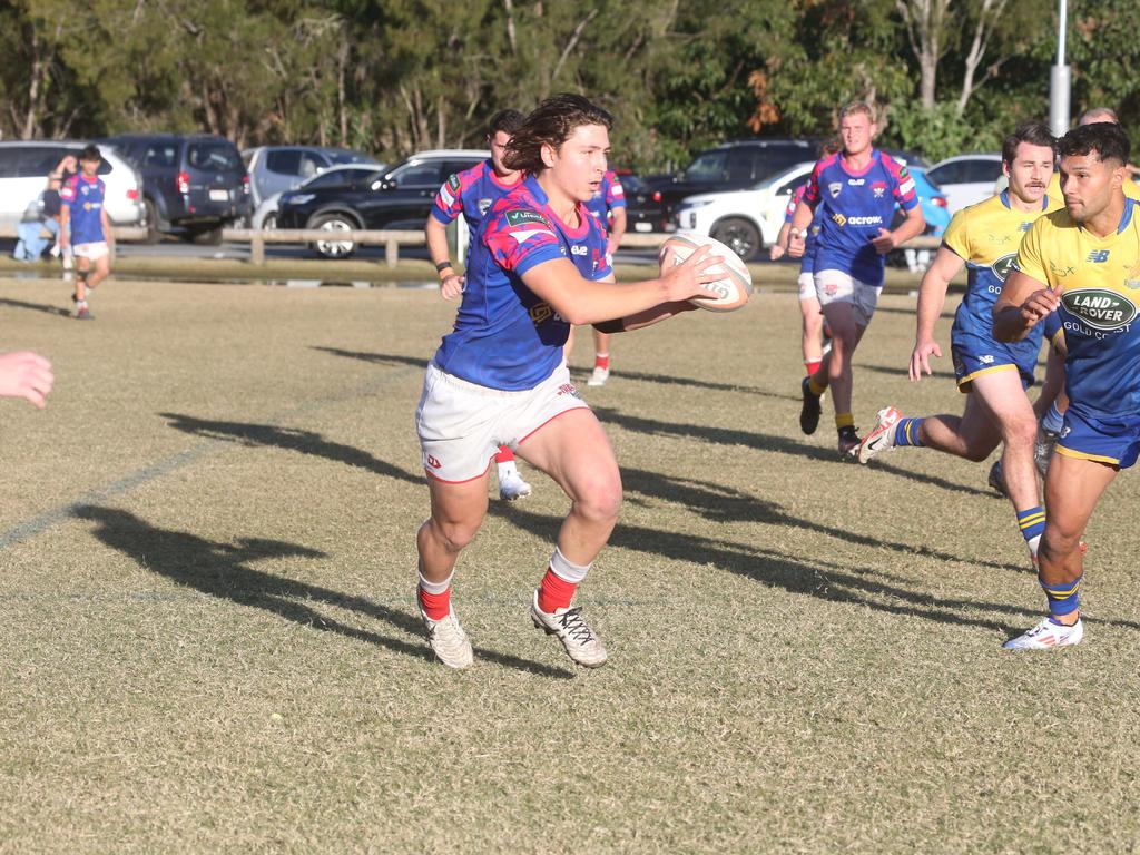 GCDRU round 13 seniors - 1st grade. Bond Pirates vs. GC Eagles. 14 July 2024 Miami Picture by Richard Gosling