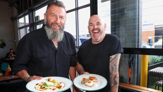 Roasting Warehouse founder George Paraskevopoulos is taking Ascot Food and Wine chef Dave Stewart to Athens to help launch his first Greek outpost. Picture: Brendan Beckett