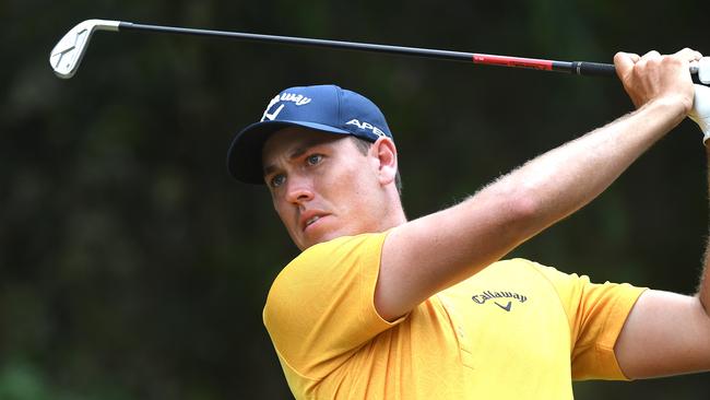 Intense focus from Anthony Quayle in the closing stages of the Queensland Open at Pelican Waters where he won in a playoff. Photo: Warren Lynam.