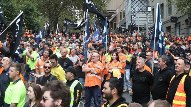 Protesters have also called for the Fair Work Ombudsman to be abolished. Picture: NCA NewsWire / David Crosling