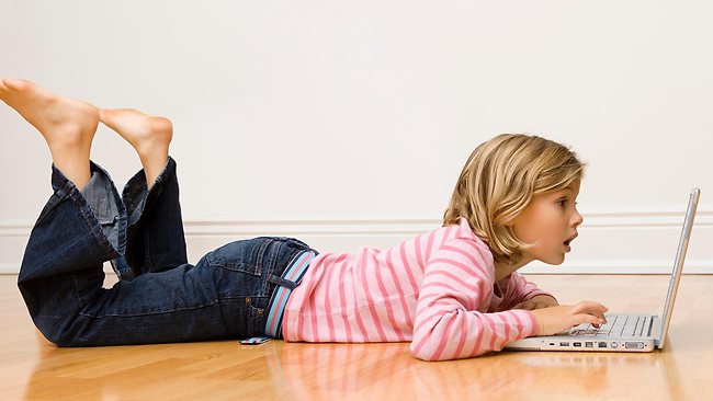 Child using laptop